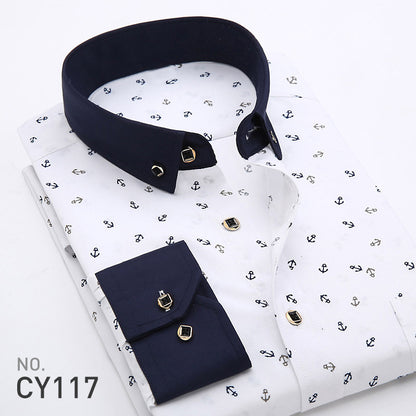 👔2024 Nowa oddychająca biznesowa koszula z nadrukiem casual dla mężczyzn nowa-3702810
