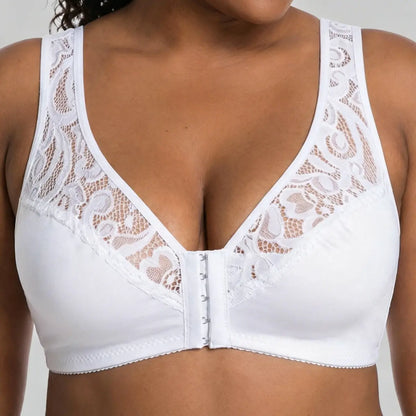 💕💕 Poslední den – 50% sleva【3dílná sada】【L–4XL】😍 plus size push-up prodyšná podprsenka bez kostic, bezšvový design s předním zapínáním，Platba na dobírku