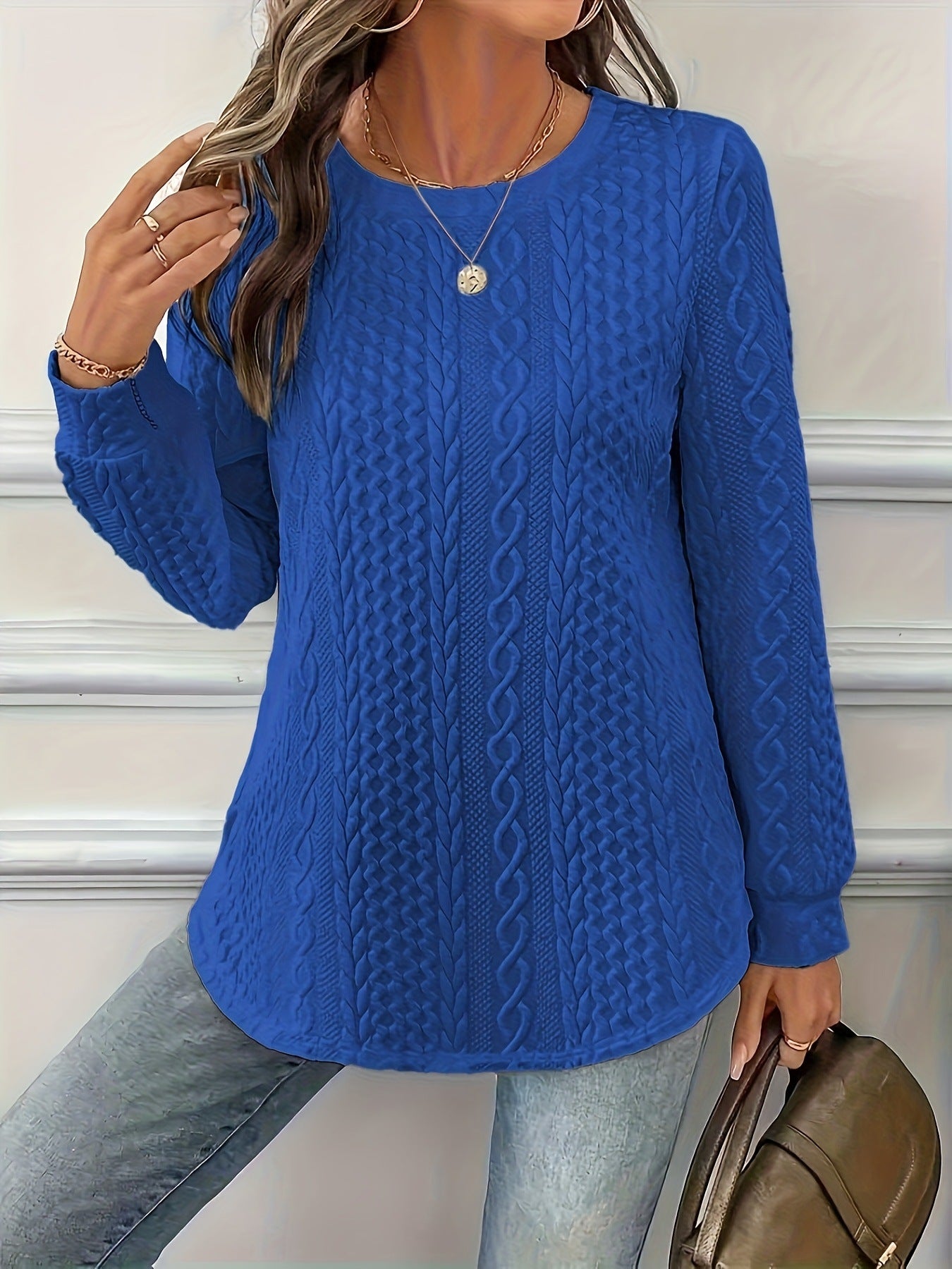 ✨❤️【L-6XL】Damski luźny sweter w jednolitym kolorze na jesień i zimę 4211168