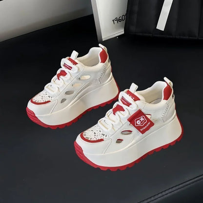 【Újdonság 50% kedvezménnyel】👟 Nyári hétköznapi cipő – légáteresztő perforált dizájn vastag talppal, divatos, lélegző és rendkívül kényelmes.