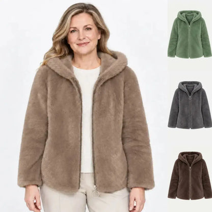 ✨【M-7XL】🔥 Dámská zimní fleecová bunda – silná, oboustranná, s kapucí, zateplená, na zip
