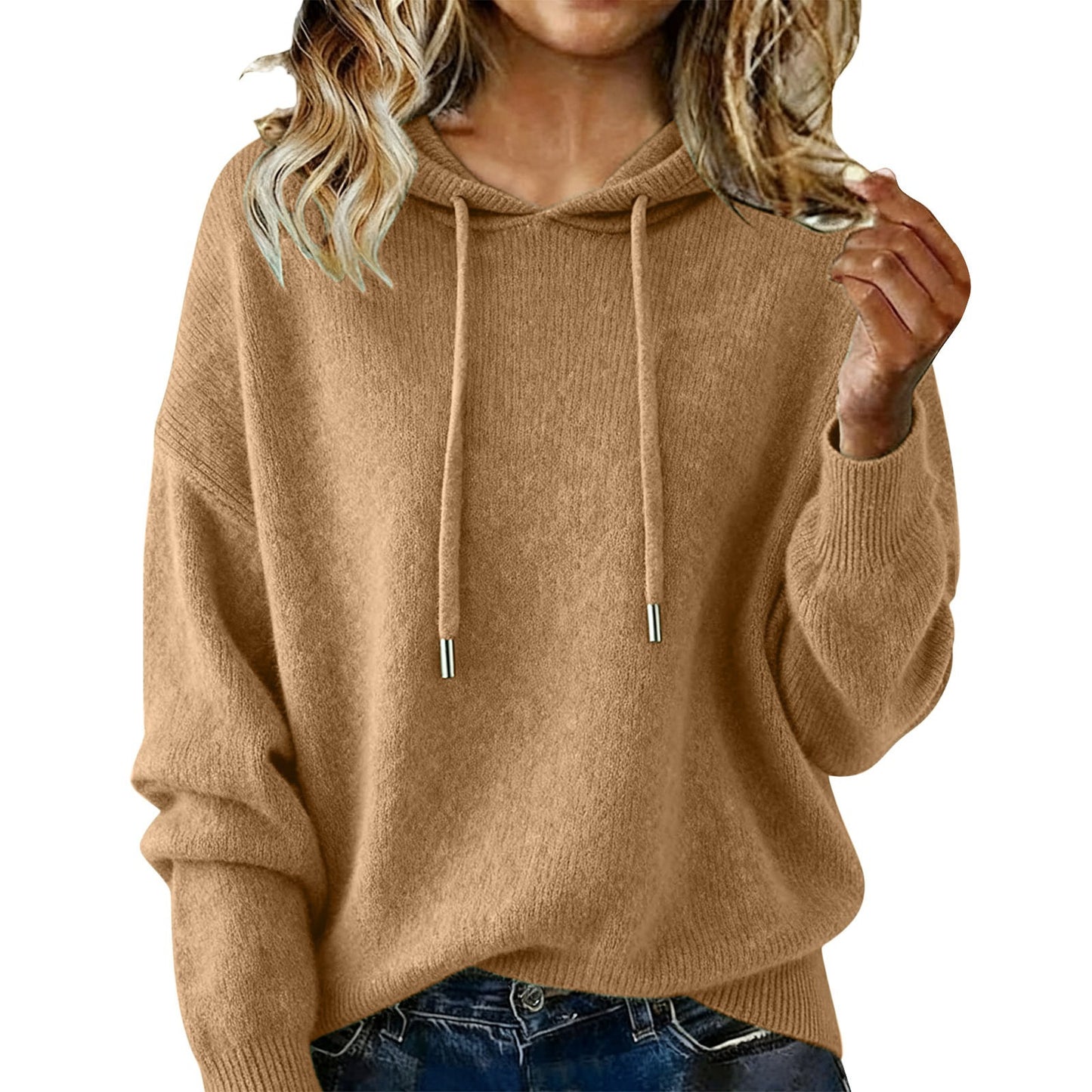 Nuevo jersey de mujer con capucha y cordón (S-3XL) 4191647