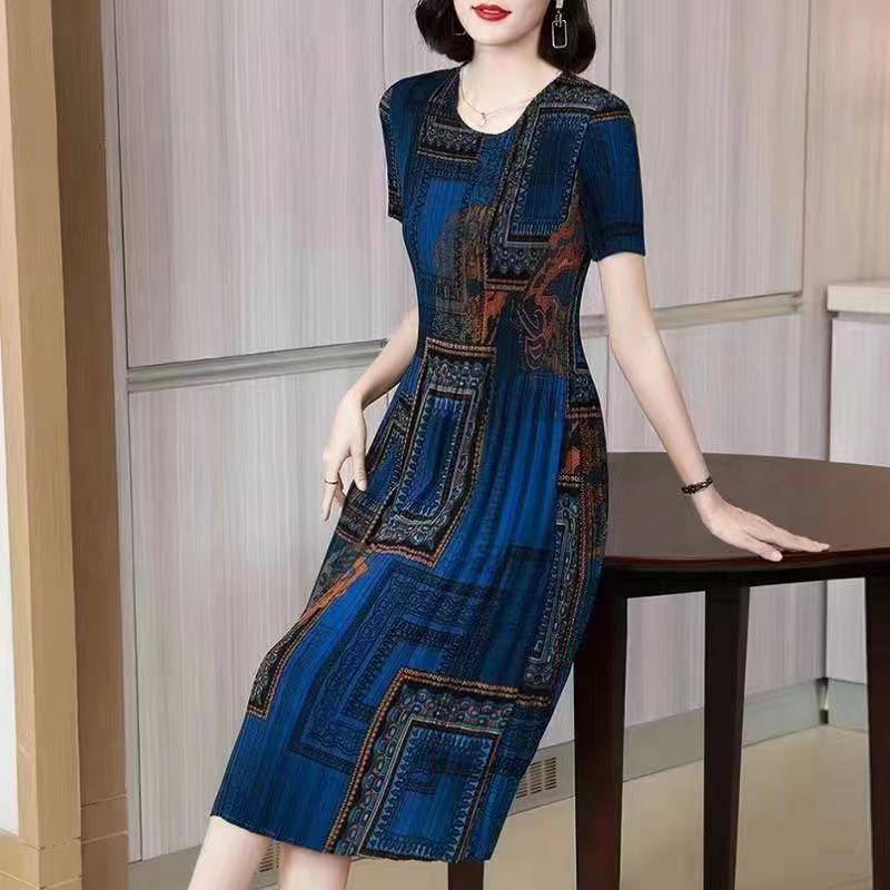 🔥【S-6XL】Šaty ve vintage stylu s tištěným designem a volným, ležérním kulatým výstřihem.