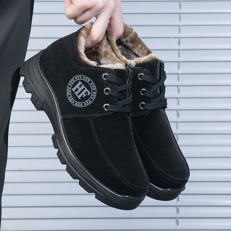 【39-48】Zimowe męskie buty bawełniane z podszewką z polaru, grube bawełniane buty, buty antypoślizgowe-4179242