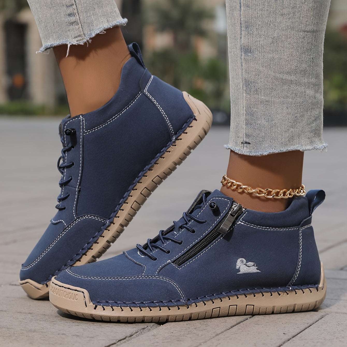 ♥️♥️【Nowy produkt】Damskie, szyte ręcznie, płaskie buty z miękką podeszwą na jesień i zimę, buty codzienne-4148083