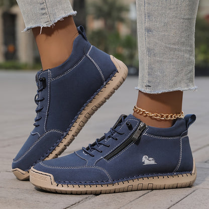 ♥️♥️【Nowy produkt】Damskie, szyte ręcznie, płaskie buty z miękką podeszwą na jesień i zimę, buty codzienne-4148083