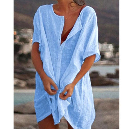 ❤️【S-5XL】Nowe damskie koszule codzienne długie kolorowe ✅Czysty kolor i prostota ✅Wygodne i oddychające-4020509