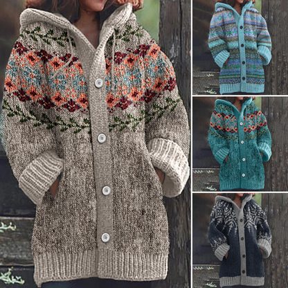 🔥🧥【S~5XL】✨Nowa jesienno-zimowa elegancka kolorowa kurtka z kapturem w stylu retro 4176921