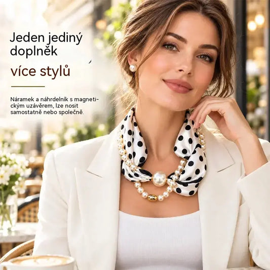 ❤️Kupi enega, drugega dobiš brezplačno ✨ Biserna ogrlica in magnetna ruta v enem! Snemljiva zasnova – francoska eleganca in vsestranski slog!