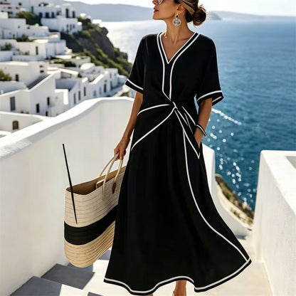 【S-3XL】Nové šaty v boho stylu: elegantní, sofistikované maxi šaty – ideální do práce i na každodenní nošení.