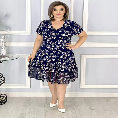💟【S-5XL】👗Nowa modna i elegancka sukienka w kwiatowy print
