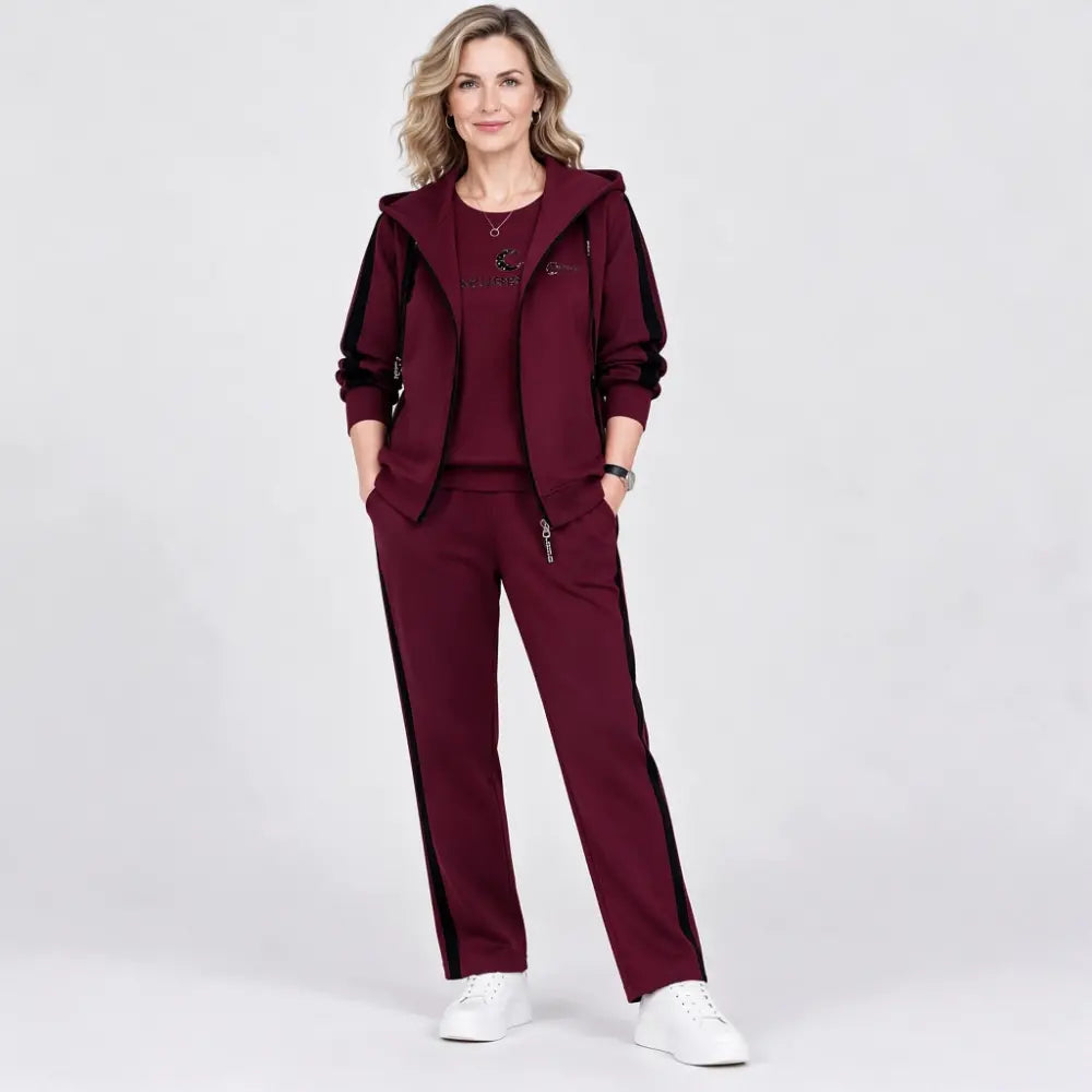 ✨【M–4XL】Dámský třídílný set 2026 – mikina s kapucí na podzim a zimu, volný sportovní střih, velké velikosti, pro maminky
