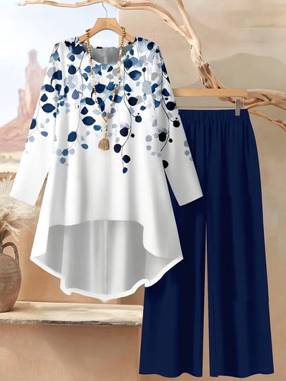 ⏳Oferta ograniczona czasowo⏰【50-120 kg】👚Damski garnitur casualowy w groszki, luźny krój-4257186