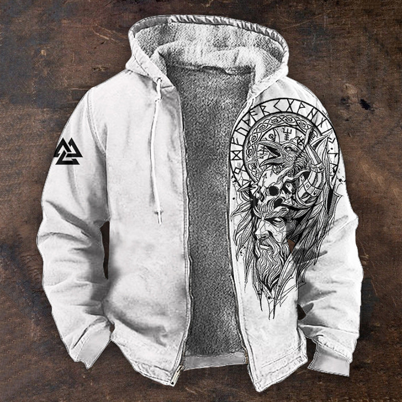 👨‍💻🧥✨【S-5XL】🔥Nowa męska bluza z kapturem w stylu retro z zamkiem błyskawicznym i nadrukiem cyfrowym 3D-4140433