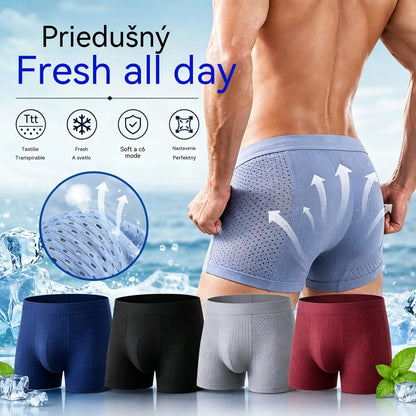 🔥【4 kusy】Prodyšné a pohodlné síťované pánské boxerky