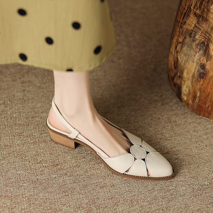【35-40】💖2024 Modne i wszechstronne, ręcznie robione letnie rzymskie skórzane buty Baotou-3592174