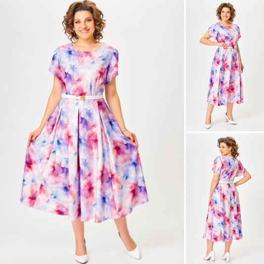 🔥🥰【S-5XL】Nowa, elegancka sukienka z wysokiej jakości szyfonu-3937313