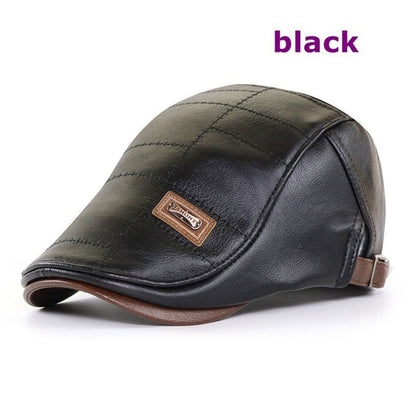 🧢【Compra 1 y obten 1 gratis】🔥 Boina de cuero vintage de primera calidad-4125332