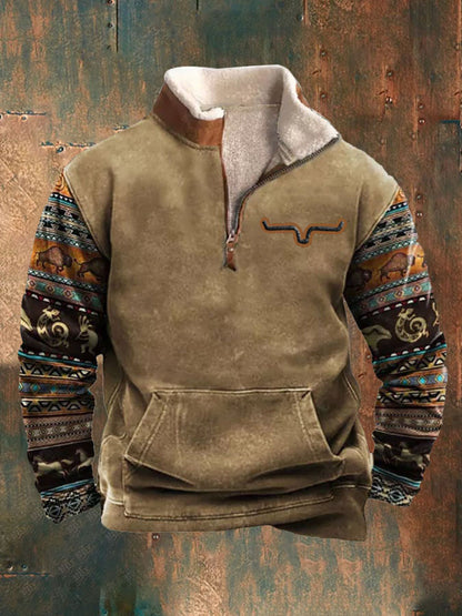 👕【35%OFF】【S-4XL]2024 Męski modny, jesienno-zimowy, ciepły sweter z długim rękawem i nadrukiem 3D-3779174
