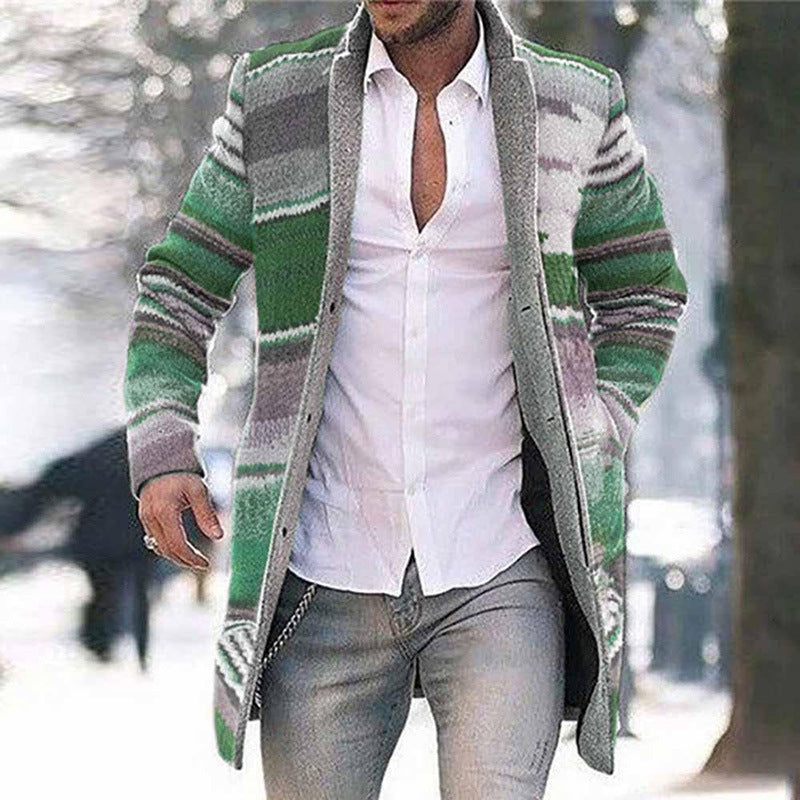 🔥【S-5XL】Chaqueta tipo cárdigan con estampado de longitud media 4152921