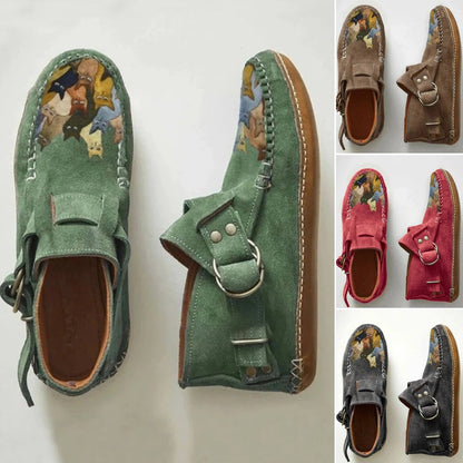 【35-43】Nowe, jesienne, płaskie, wysokie buty na co dzień, miękkie skórzane, zapinane na zamek płaskie botki-3742946