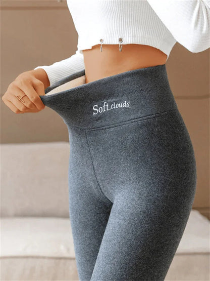 🔥【S-5XL】2024 ciepłe kaszmirowe legginsy z wysokim stanem na jesień i zimę, można nosić na zewnątrz