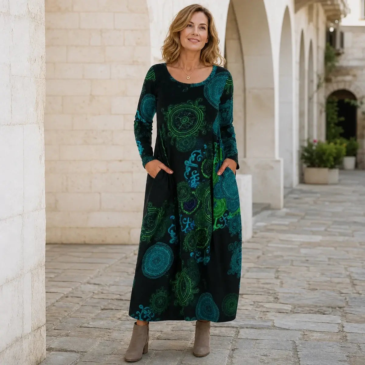 ✨🔥Poslední den – sleva 50 %【S–5XL】Nové podzimní a zimní šaty s potiskem ·  vhodné na každý den