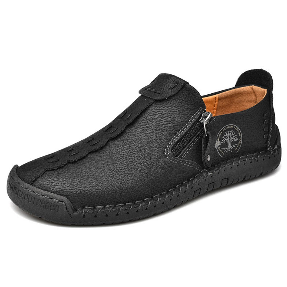【36-48】Buty męskie 2026 Nowe modne buty męskie z zamkiem błyskawicznym, szyte ręcznie, z prawdziwej skóry, codzienne-4244363