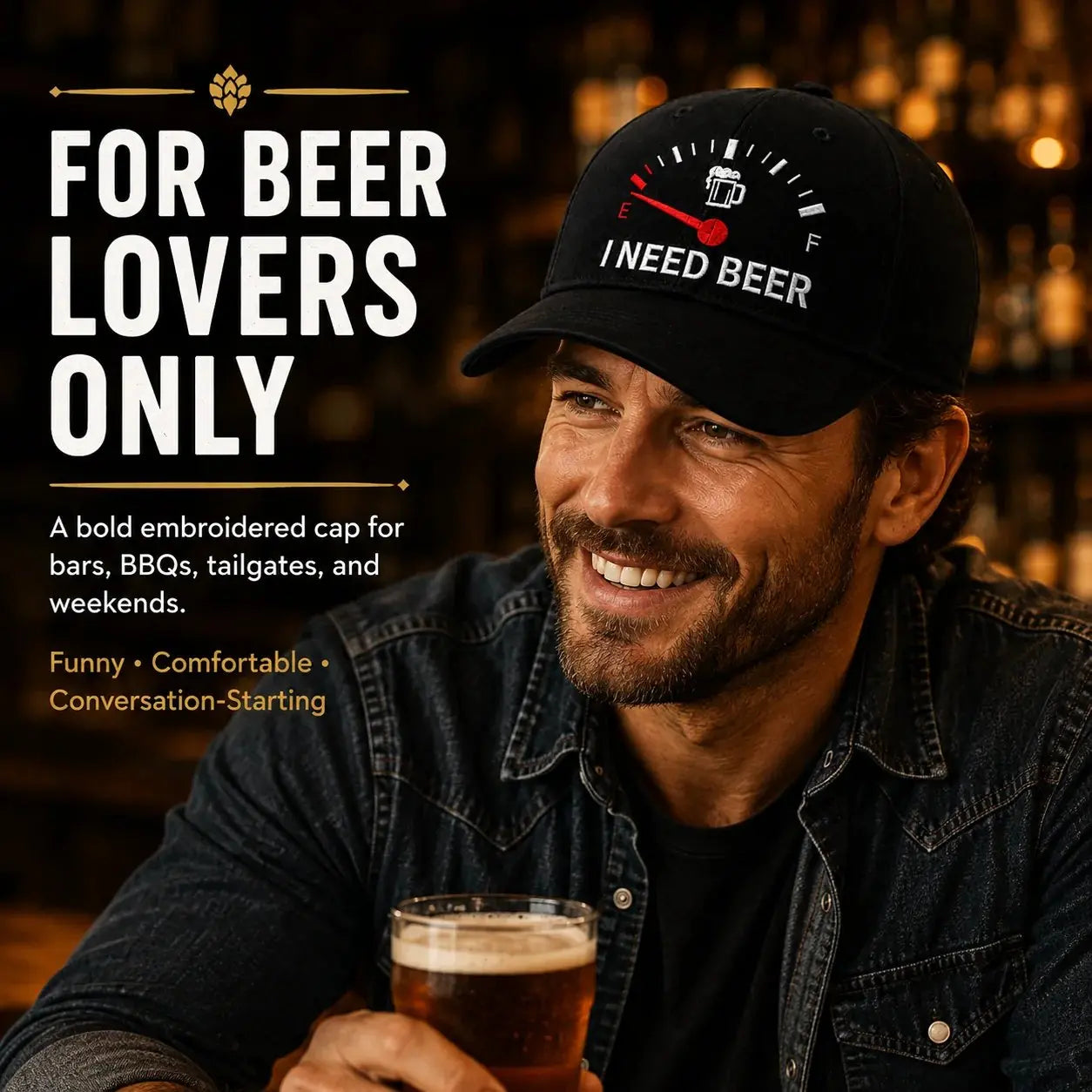 ⏳ Poslední den – sleva 50 % - 🍺 Vyšívaná šiltovka „POTREBUJEM PIVO“ – Unisex pamätná šiltovka 🧢