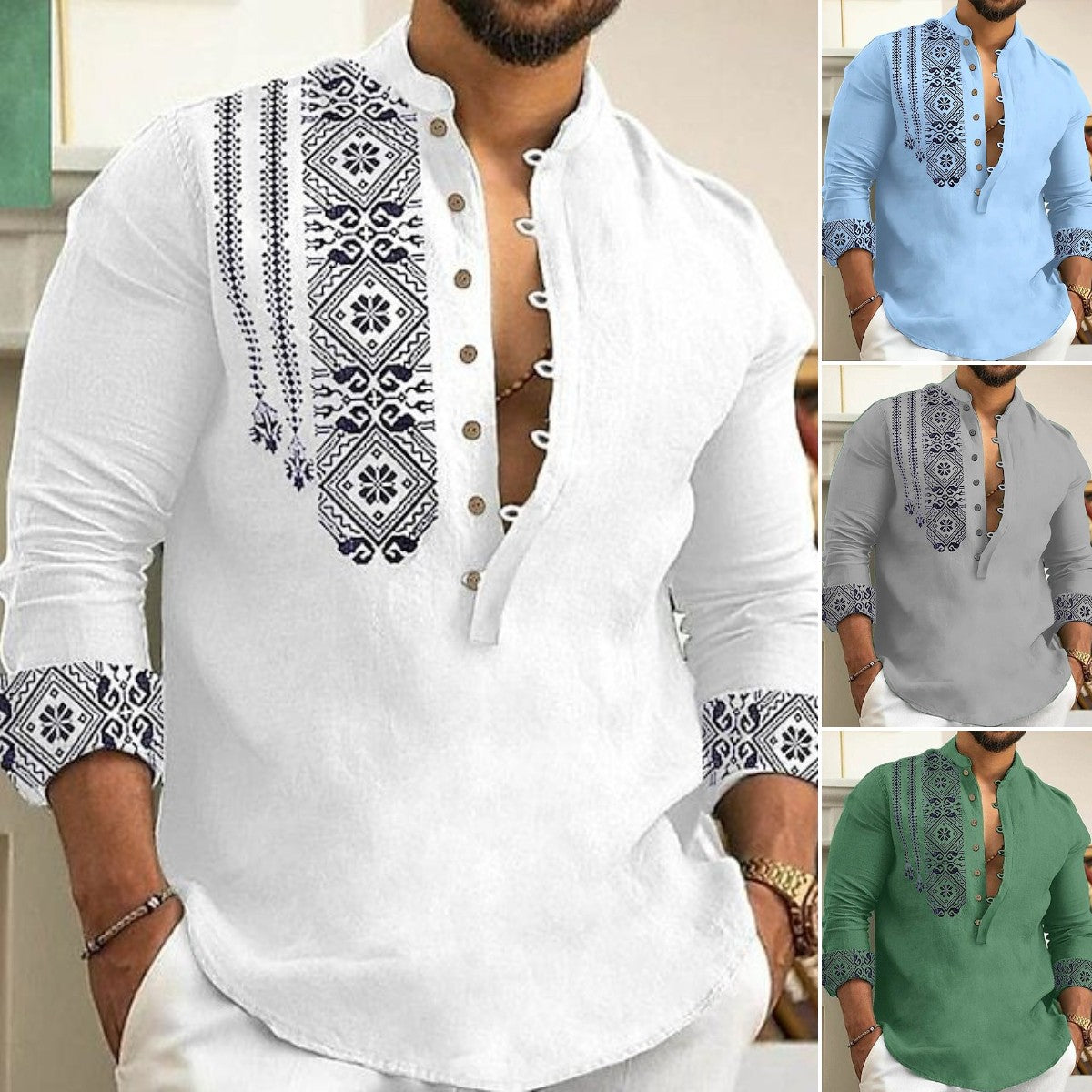 【S-3XL】 Męska letnia koszula z klapami i krótkimi rękawami