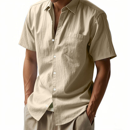 【S-3XL】👔 Krátká lněná košile – maximální pohodlí a stylový henley límec 🌿 Skvělá volba na léto i každodenní nošení! ✨