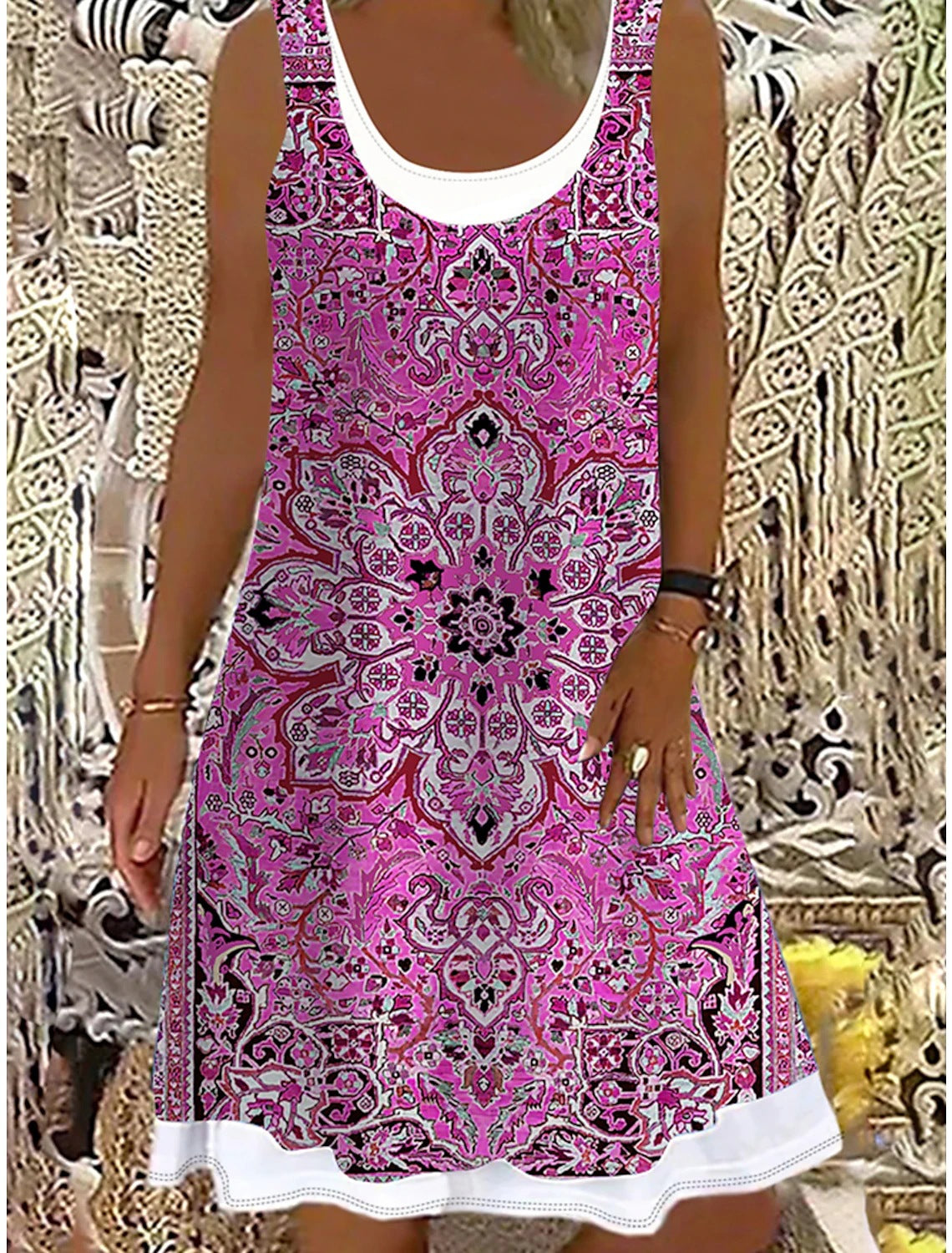 👗【Sleva 50 %】💖【S-5XL】Nové módní ležérní dámské šaty z roku 2026, tištěný vzor, vhodné pro různé příležitosti