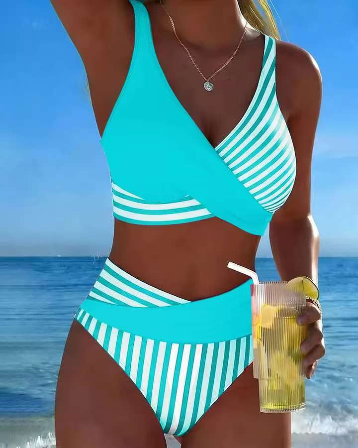 🏖️【40-100kg】🤩 Nowy komplet z wzorzystym strojem kąpielowym, szybkoschnący i oddychający materiał, dopasowany i stylowy.
