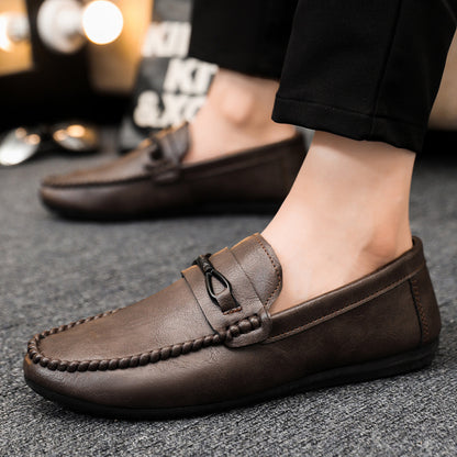 🔥🔥🥿Wiosenne i letnie niskie buty męskie wszechstronne, casualowe, oddychające buty skórzane-4017523