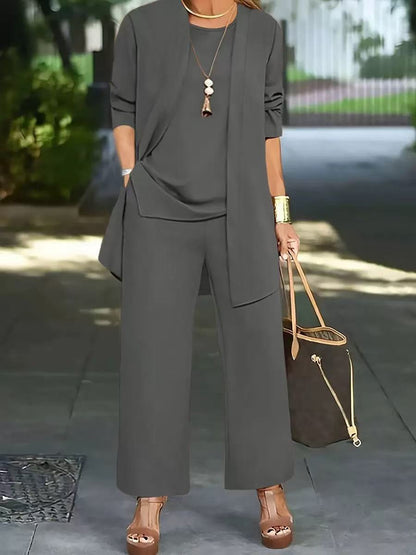 🧥Elegancki damski komplet 3-częściowy o luźnym kroju🍂-4261812