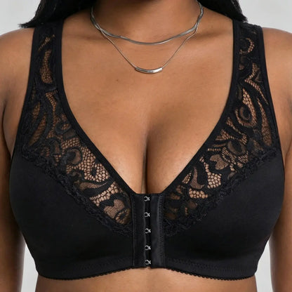 💕💕 Poslední den – 50% sleva【3dílná sada】【L–4XL】😍 plus size push-up prodyšná podprsenka bez kostic, bezšvový design s předním zapínáním，Platba na dobírku