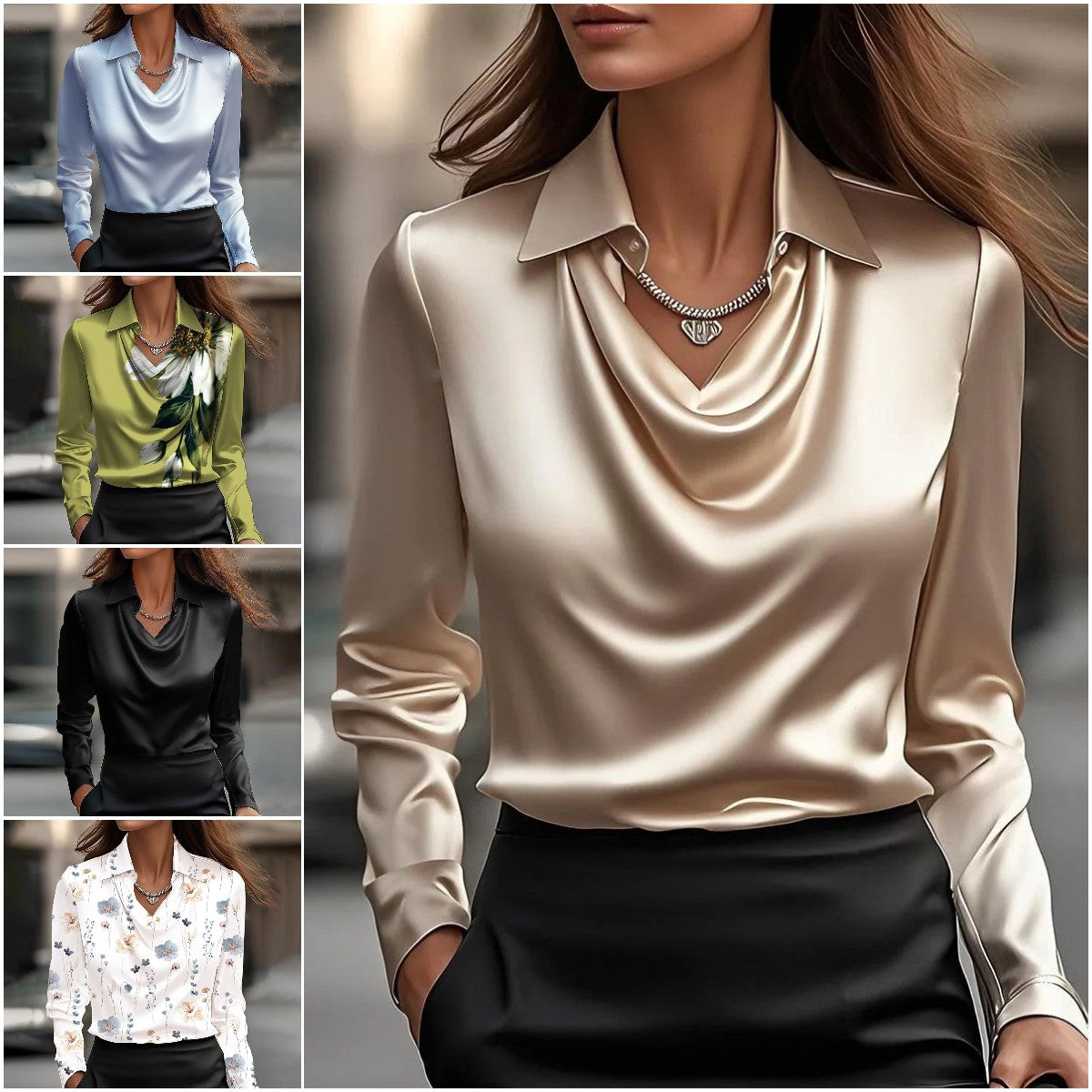 🔥🍁【Jesienna nowość】【S-3XL】🌷Nowa prosta i elegancka koszula damska-4094985