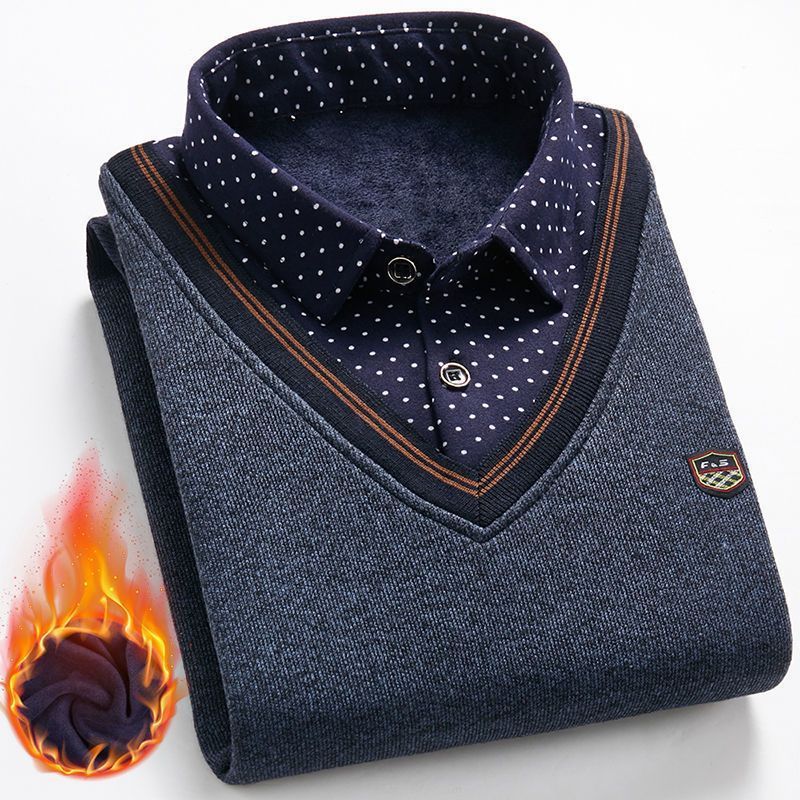 Zimní nabídka【M–4XL】2026 nová pánská zimní bunda s hřejivou fleecovou podšívkou ve stylu 2 v 1, zateplená a zesílená, v elegantním a zralém stylu