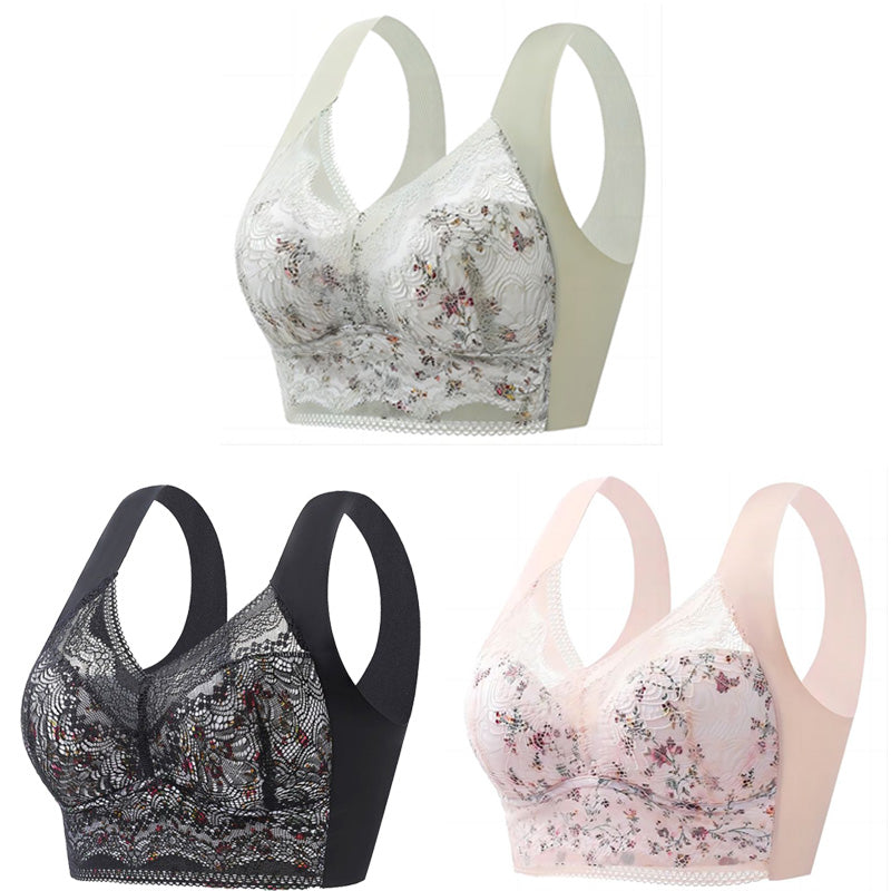 💕🎁【40kg-100kg】Oddychający, regulowany, bezszwowy biustonosz z lodowego jedwabiu w dużych rozmiarach 3750823