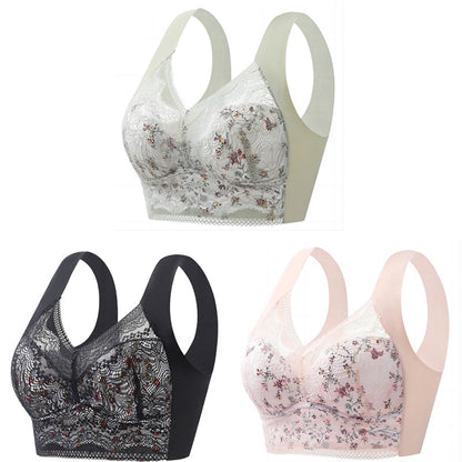💕🎁【40kg-100kg】Oddychający, regulowany, bezszwowy biustonosz z lodowego jedwabiu w dużych rozmiarach 3750823