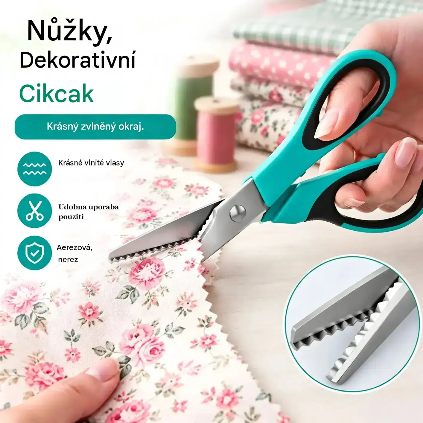 ✂️ Profesionální nůžky na stříhání – Ostré, vroubkované nůžky na látku