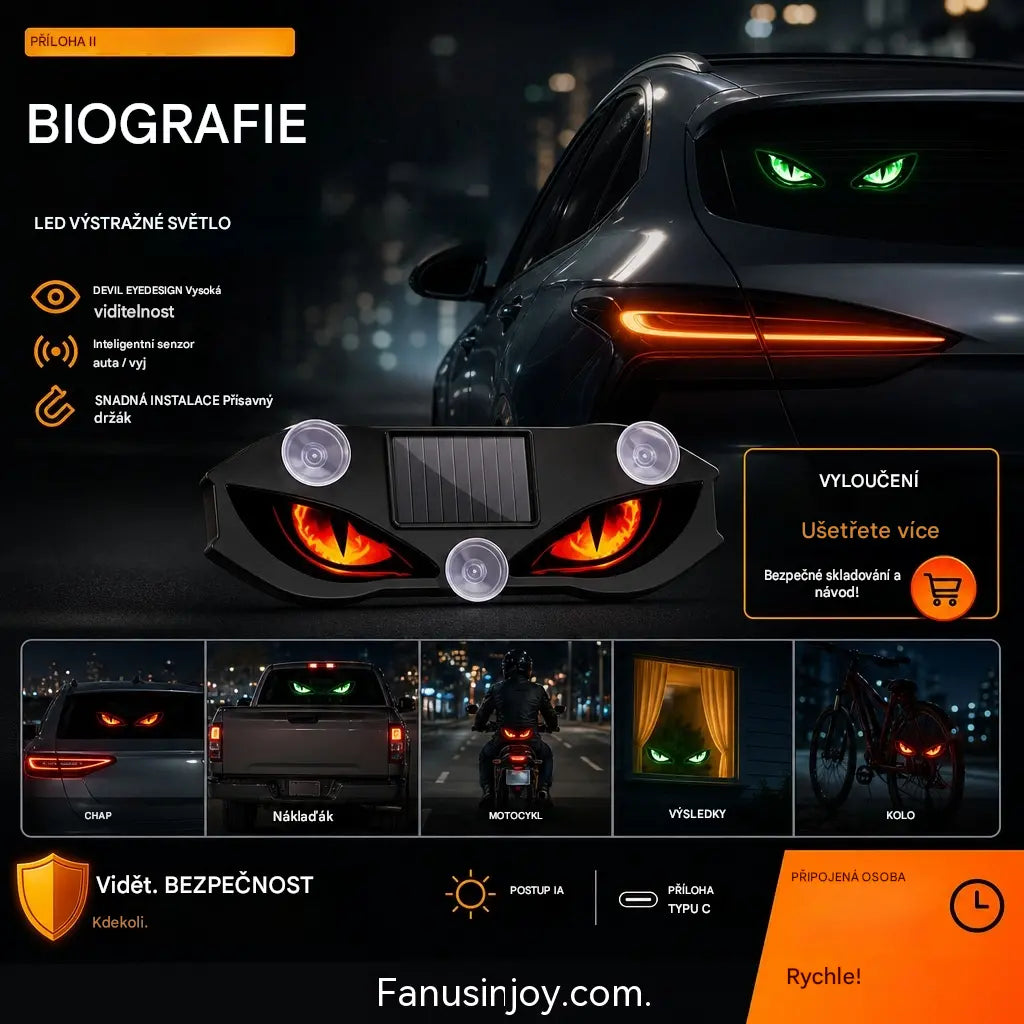 🚗👀⭐ Solární LED výstražná světla do auta | Přitahují veškerou pozornost, zvyšují bezpečnost jízdy – bezdrátový design, automatická detekce, vysoká všestrannost ✨