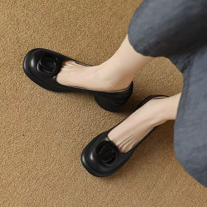 [Časově omezená nabídka] [Velikosti 35-40] Pohodlné boty z pravé kůže s 5cm vysokými podpatky 👠 4250100