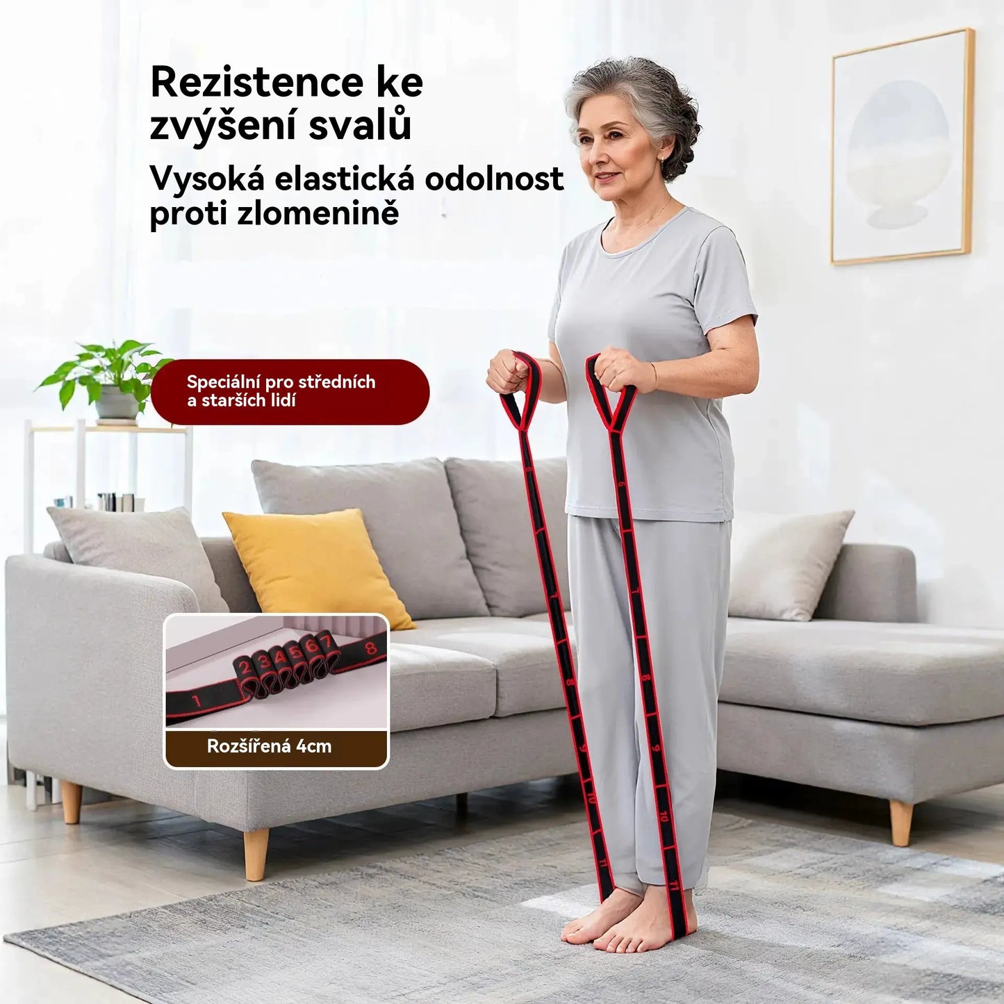 🦵👍【Kupte 1 a získejte 1 zdarma】😍 Odporová guma pro budování svalů, protahování nohou a elastická guma pro osoby středního a staršího věku.