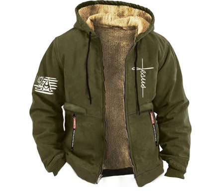 【S-3XL】 Chaqueta casual de terciopelo grueso de otoño e invierno para hombre-4125666