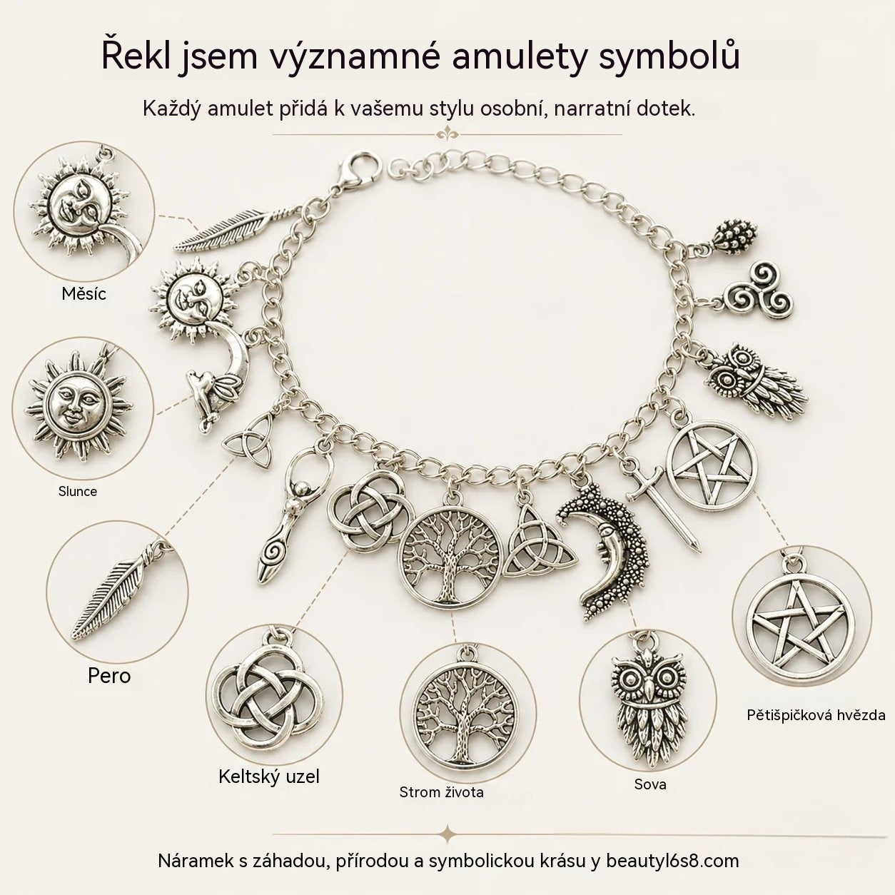 ✨ Časově omezená nabídka ✨ Stylový a elegantní dámský retro náramkový přívěsek