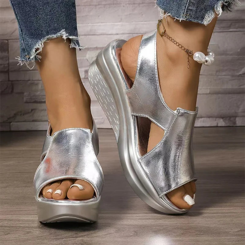 👡 Női ék sarkú szandál – csatos, puha ortopéd talp, valódi bőr 🦶 Enyhíti a fájdalmat, támasztja a lábat – kényelem egész nap! ✨