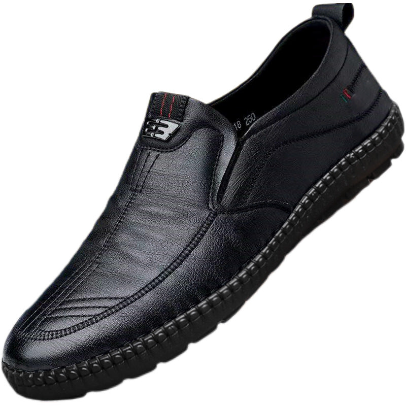 [Tallas 39-44] Zapatos casuales de piel auténtica para hombres de mediana edad y mayores 4231088