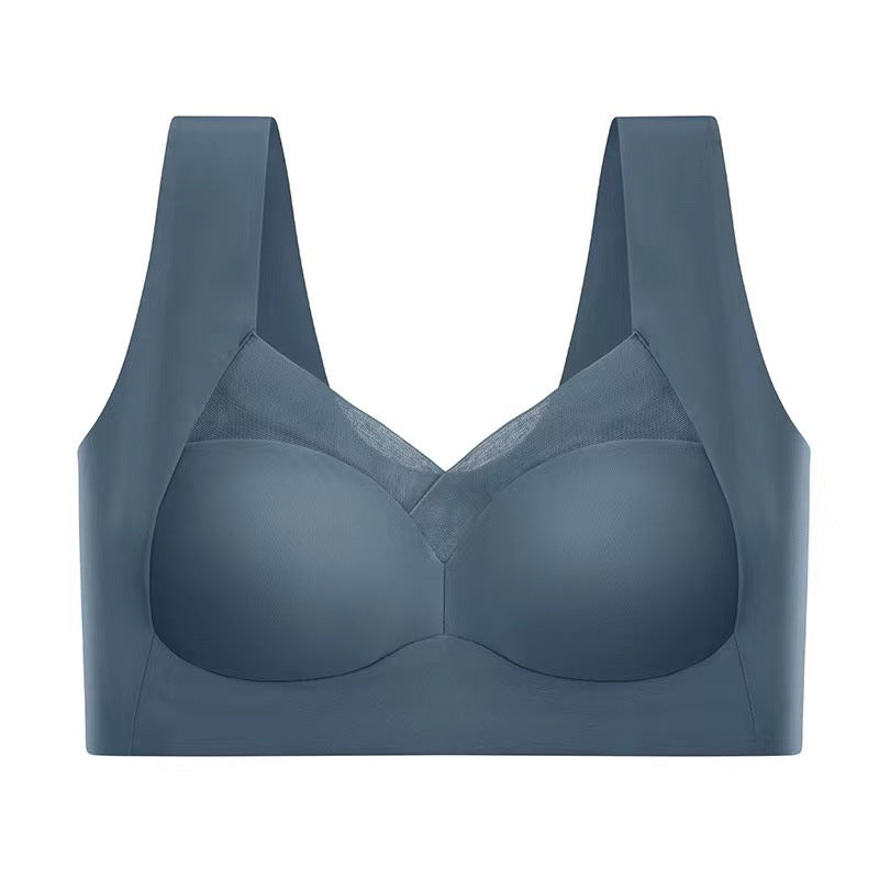 🎽  【50% zniżki】Biustonosz push-up z lodowego jedwabiu bez fiszbin, duży rozmiar-3906384