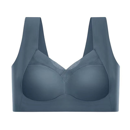 🎽  【50% zniżki】Biustonosz push-up z lodowego jedwabiu bez fiszbin, duży rozmiar-3906384